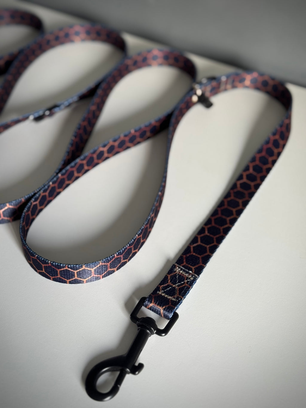 ReadyFor3 | Multifunctional Leash | Hexagon Navy