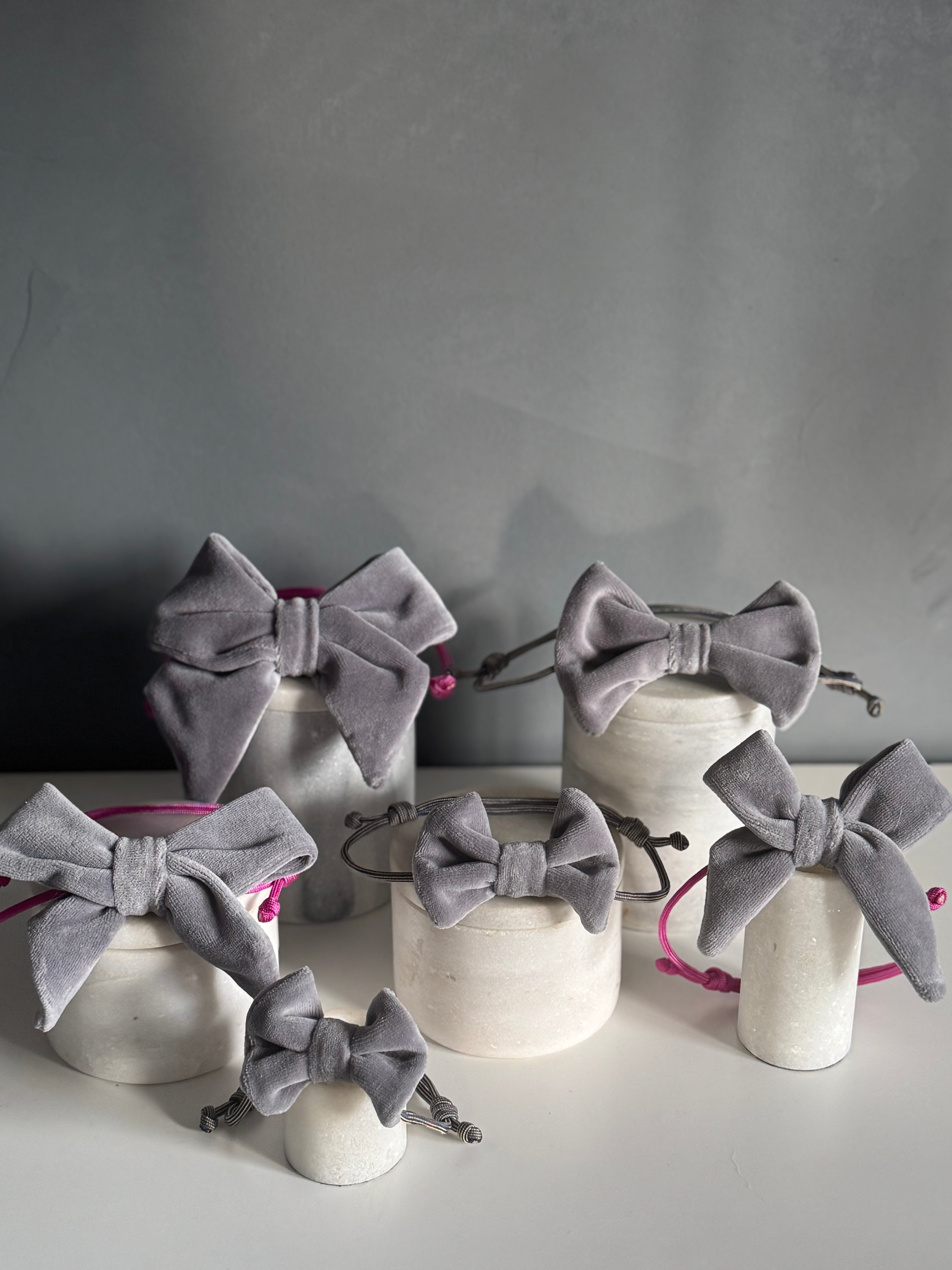 ReadyForBowTie | Velvet Grey/Pink/Navy