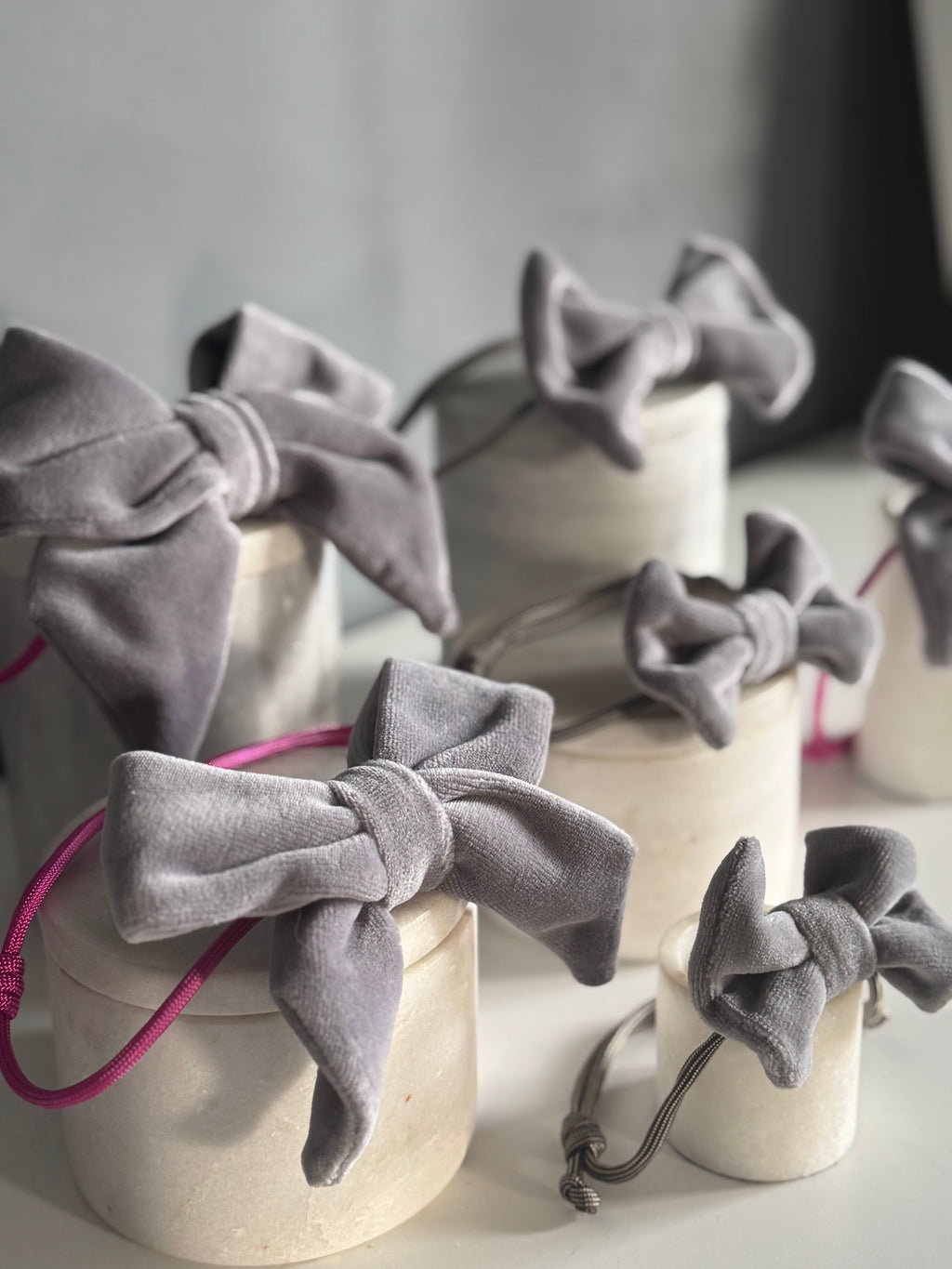 ReadyForBowTie | Velvet Grey/Pink/Navy