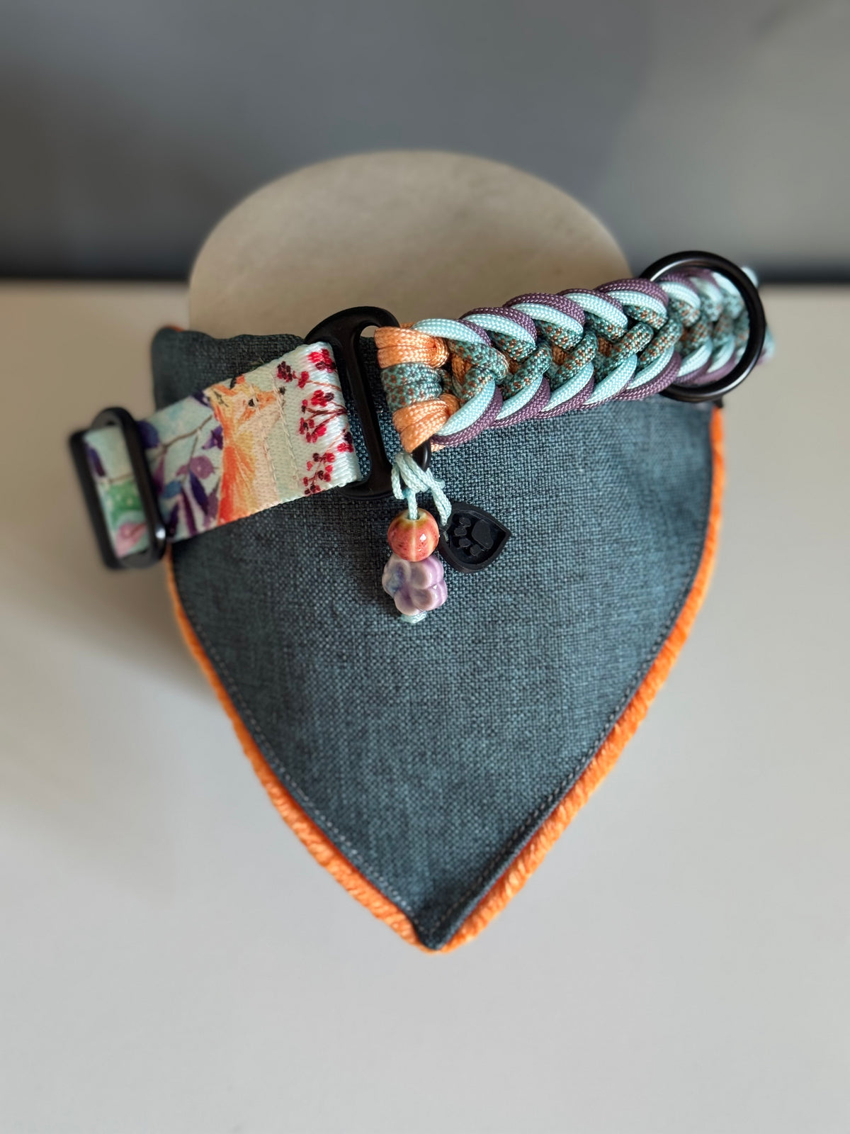 ReadyForBandana | Waterproof Linen-Texture | Turquoise & Peach