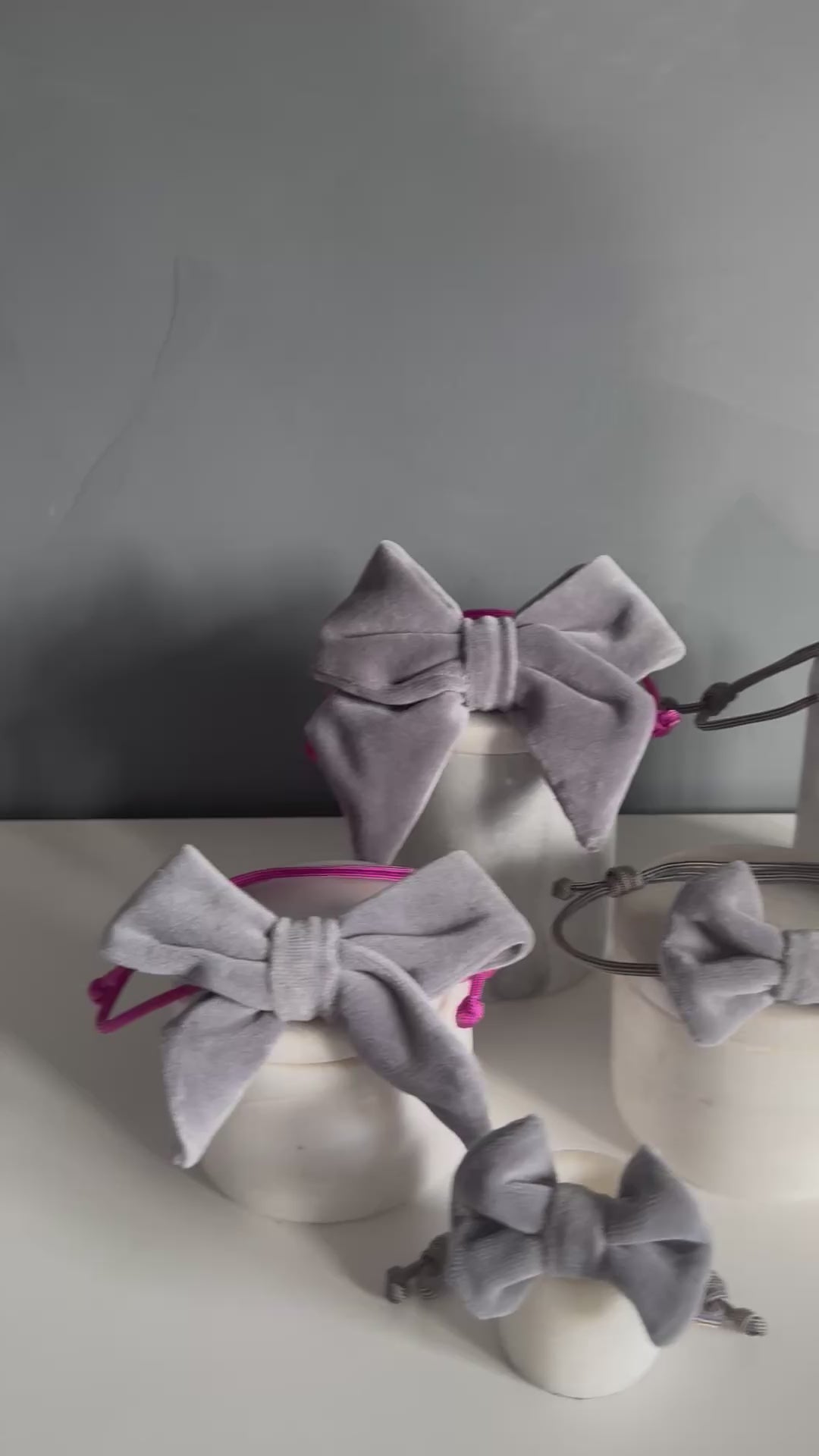 ReadyForBowTie | Velvet Grey/Pink/Navy